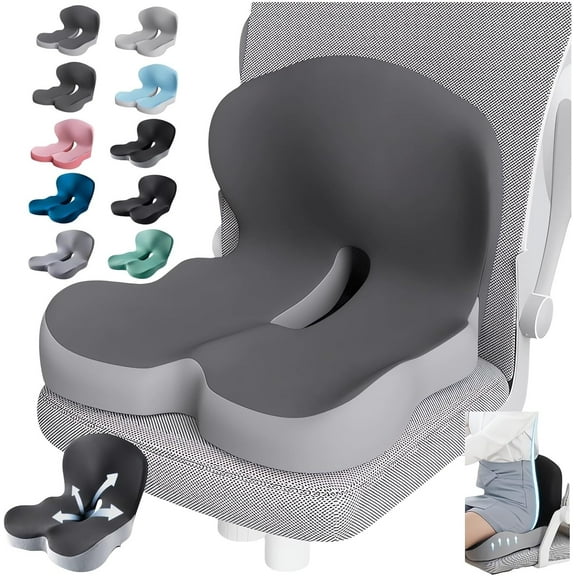 Seat Cushion Memory Foam Pads for Truck Driver Office Chair Cushion Home Chair Cushion Car Non Slip Pad Sitting Ergonomic Cushions for Office Workers Car Drivers H