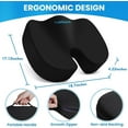 thumbnail image 1 of Seat Cushion, Office Chair Cushions, Car Seat Cushion, Non-Slip Sciatica & Back Coccyx Tailbone Pain Relief Chair Pad, Memory Foam Butt Pillow for Computer Desk, Office Chair(Black, XXL), 1 of 6
