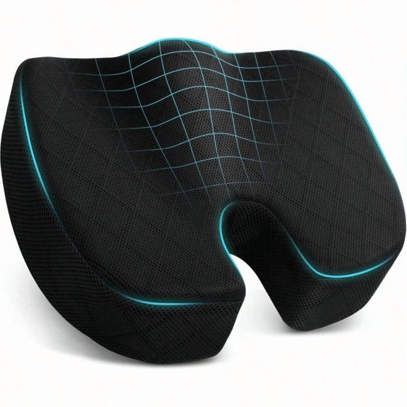 Seat Cushion Office Chair Cushions Car Seat Cushion NonSlip Sciatica Back Coccyx Tailbone Pain Relief Chair Pad For Computer Desk Wheelchair Driving Black