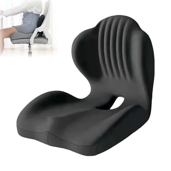 Seat Cushion, Office Chair Seat Cushions with L-Shaped Ergonomic Design, Non-Slip Memory Foam Seat Cushion with Coccyx Hollow, Tailbone Pain Relief for Long Sitting, for Car, Gaming Chair(1Pc-B)