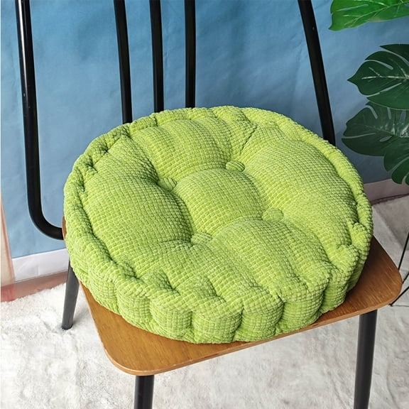 Seat Cushion,Outdoor Floor Cushions,AZXY 14x14in Corduroy Round Chair Cushions for Dining Chairs,Reversible Thicken Meditation Seat Cushions for Kitchen Chairs Yoga Tatami Patio Indoor,Green
