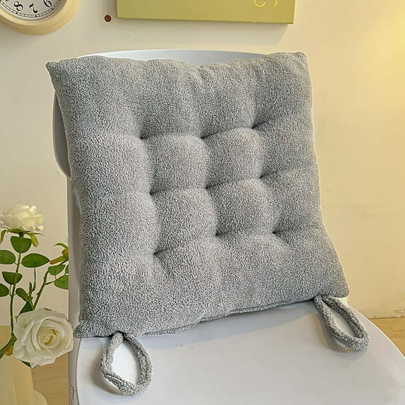 Seat Cushion Outdoor,Square Floor Cushions,AZXY 15.75x15.75in Thicken Velvet Chair Cushions for Kitchen Chairs,Meditation Seat Cushions for Dining Room Yoga Tatami Patio,Gray