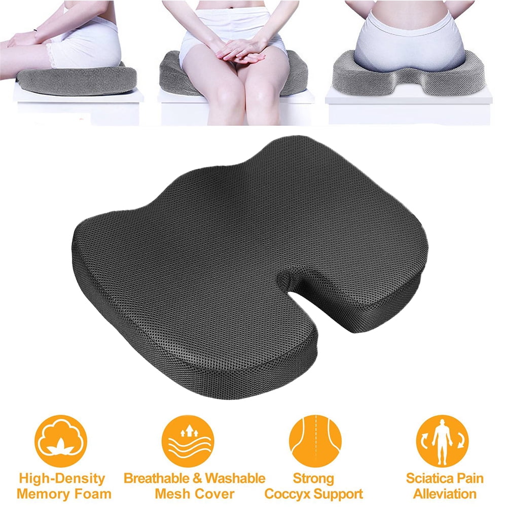 Seat Cushion Pillow Memory Foam Orthopedic Seat Pad for Long Sitting Tailbone Pain Relief Walmart