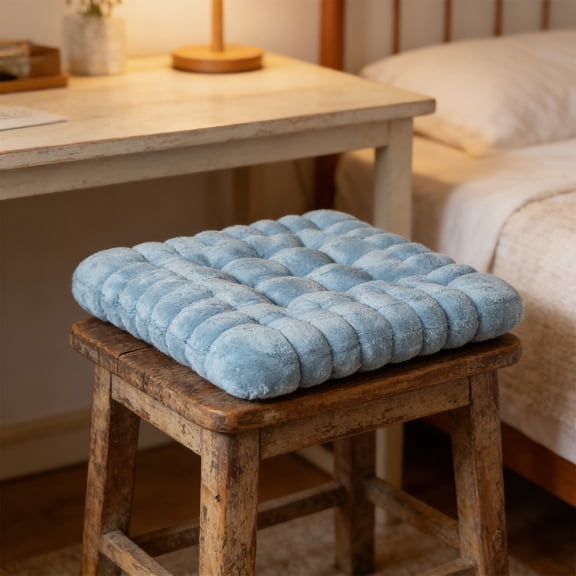 Seat Cushion Pillow for Chair or Window Seat, 16x16 Inch Thick Comfort Pad with Back Support, Soft Polyester in 5 Colors for Bedroom and Living Room