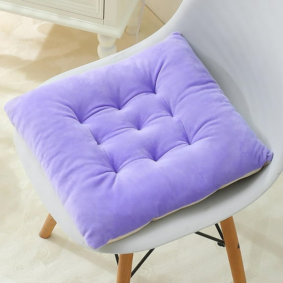 Seat Cushion Plush Thick Chair Cushion | Suede Pearl Material | Non-Slip Strap | 9-Hole Fixed Design | Removable Washable Cover | 30x30x5cm | 1-Pack | Office Stool Seat Pad