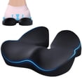 thumbnail image 1 of Seat Cushion For Sciatica & Tailbone Pain Relief, X Large Memory Foam Chair Cushion For Long Sitting, Contoured Design With Slow Rebound Memory Foam For Comfortable Sitting, 1 of 6