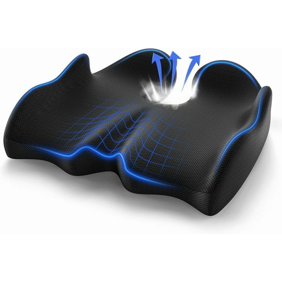 Seat Cushion for Tailbone Pain Relief, Extra Large Memory Foam Office Chair Cushions, Ergonomic Seat Cushion for Home, Car, Pressure Relief Pad for Hip, Coccyx, All Day Comfort