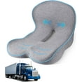 thumbnail image 1 of Seat Cushion for Truck Driver, Memory Foam Truck Seat Cushion with L-Shaped Ergonomic Design, Lumbar Support Pillow & Tailbone Pain Relief for Long Driving, Semi Truck Accessories, 1 of 13