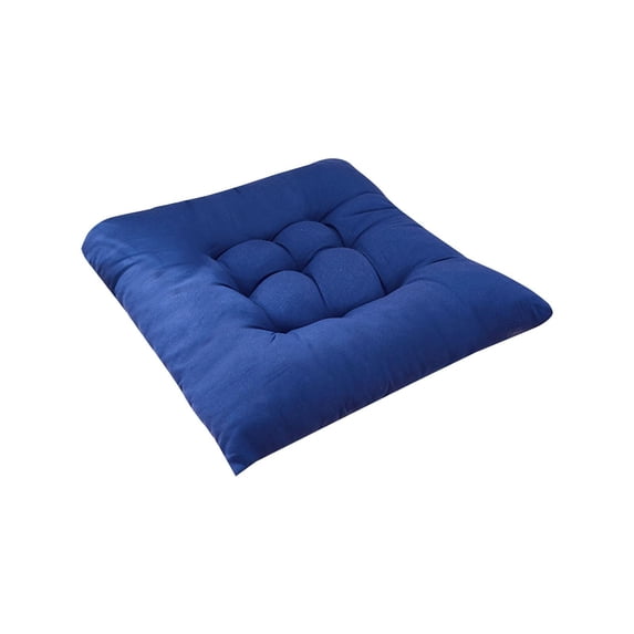 Seat Cushion for Chair, 16X16 In, Brushed Polyester, Thick Padding, Tie Down Straps, Home Office, Royal Blue, 1 Pc