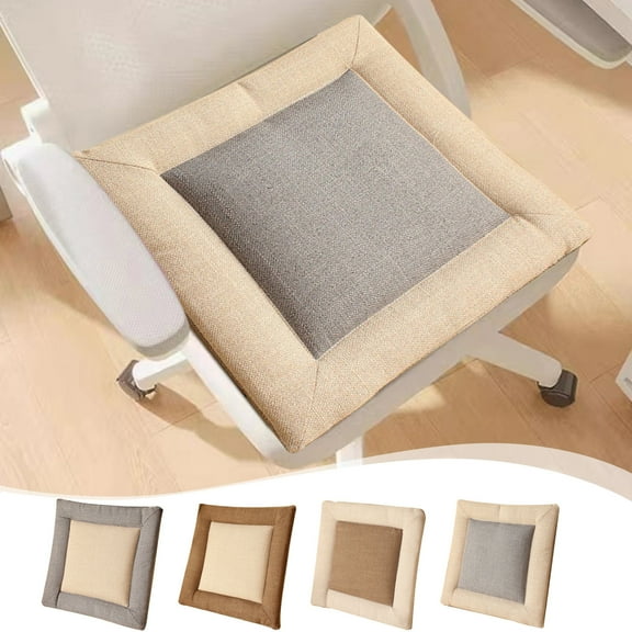 Seat Cushions, Linen Cover, Chair Pads, Non Slip with Ties, for Kitchen Dining Chairs, Washable Chair Cushions | Multicolor KTFgvq