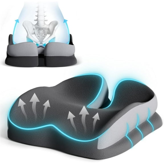 Seat Cushions for Office Chairs Wheelchair Cushion for Long Sitting Back Pain,Memory Foam Seat Car Computer Desk Chair Cushion,Coccyx Cushion for Tailbone Pain Relief Cushion Office Chair Butt Pillow