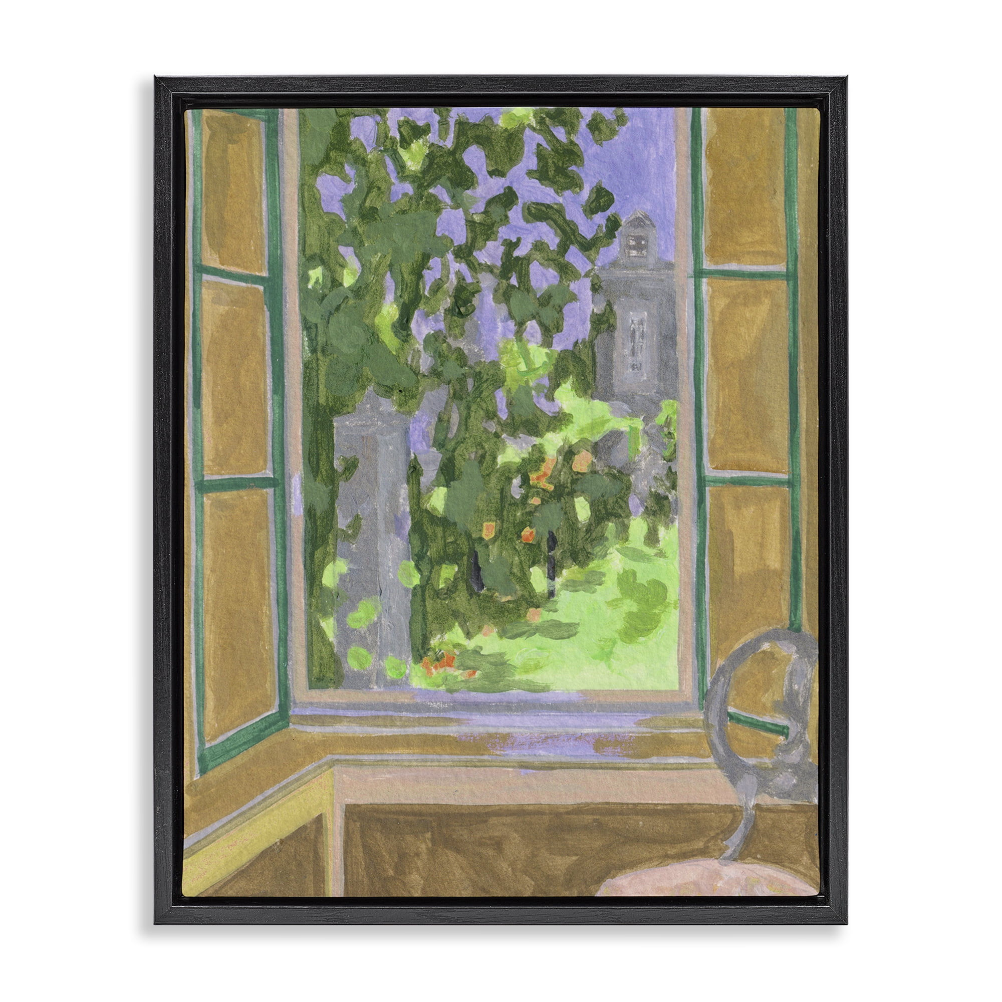 Seat For Spring Expression Black Framed Floater Canvas Wall Art, design by Melissa Wang