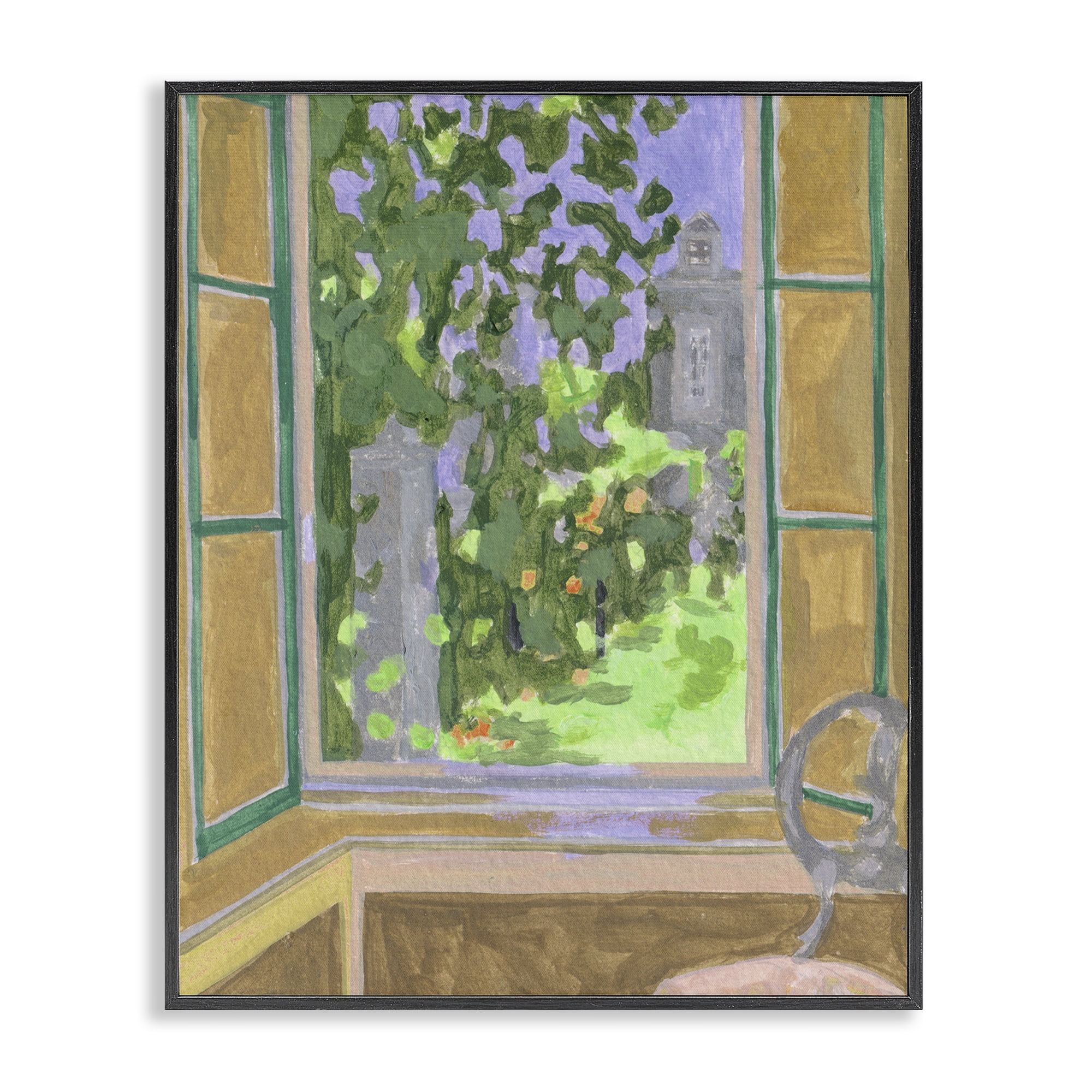 Seat For Spring Expression Black Framed Giclee Art, design by Melissa Wang