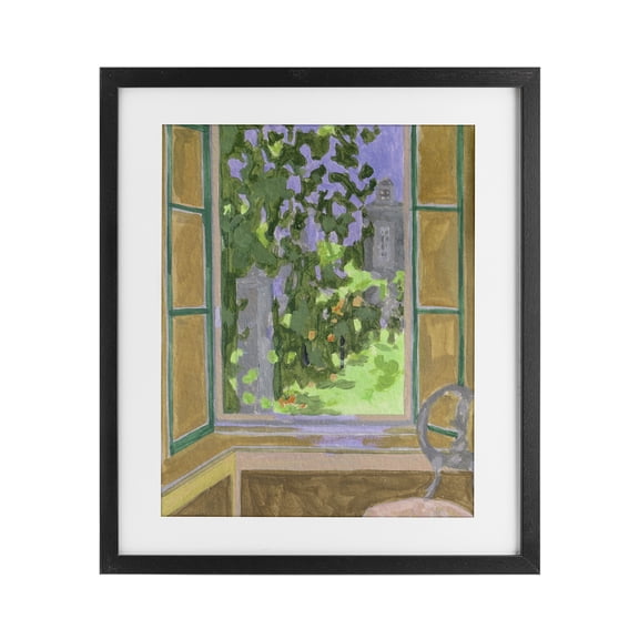 Seat For Spring Expression Black Framed Print Under Glass, design by Melissa Wang