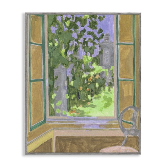 Seat For Spring Expression Gray Framed Giclee Art, design by Melissa Wang