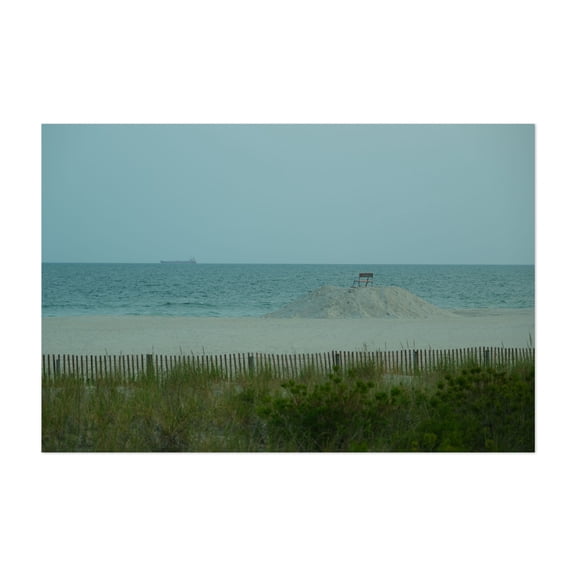 Seat, Long Beach - Long Beach New York Photography Beach Ocean Coast Minimalist Scenic Landscape Summer Unframed Wall Art Print 32 x 48 inches