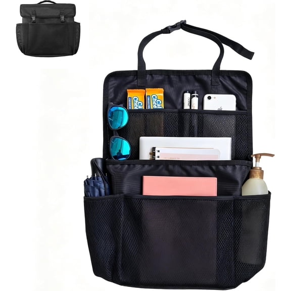 Seat Organizer with Compartment,Seat Organizer with Tablet & Laptop Storge Pocket, Headrest Pocket,Portable Handbag with Cup Holder