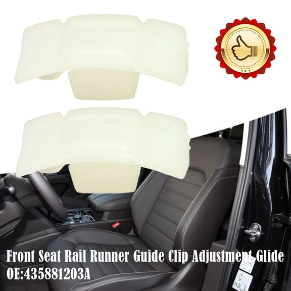 Seat Rail Runner Clip Slider Guide 435881203A | Replacement Plastic White Seat Track Adjustment Fitting | Fits Beetle Caddy Corrado Karman Ghia Scirocco | 2PCS | 3.5x1.9cm