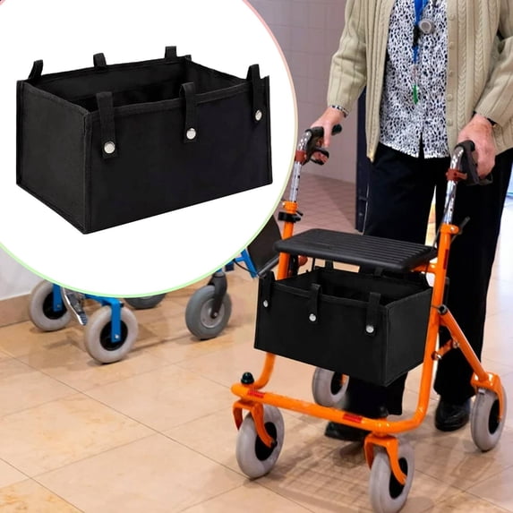 Under Seat Rollator Bag, Detachable Rollator Basket Walker Bag Black Walker Accessories, Walker Basket, Walker Bag, Basket for Walker, Walker Underseat Replacement Medical Basket for Oxygen Tank