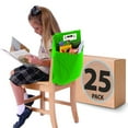 Seat Sack 14" Student Chair Pocket for Classrooms Green Pack of 25