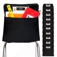 thumbnail image 1 of Seat Sack Student Chair Storage Pocket - 19", Single Pocket, Classroom Organizer for Student Desks, Durable Over-the-Chair Storage, Black, 10-Pack, 1 of 9