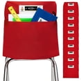 thumbnail image 1 of Seat Sack Student Chair Storage Pocket - 19", Single Pocket, Classroom Organizer for Student Desks, Durable Over-the-Chair Storage, Red, 10-Pack, 1 of 9