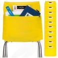 thumbnail image 1 of Seat Sack Student Chair Storage Pocket - 19", Single Pocket, Classroom Organizer for Student Desks, Durable Over-the-Chair Storage, Yellow, 10-Pack, 1 of 9