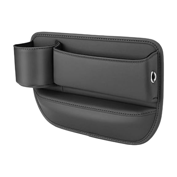 Seat Slot Storage Box with Cup Holder - Multi-Functional Leather Organizer - Store Phones, Keys & Drinks in Car - Easy Install, Detachable Design