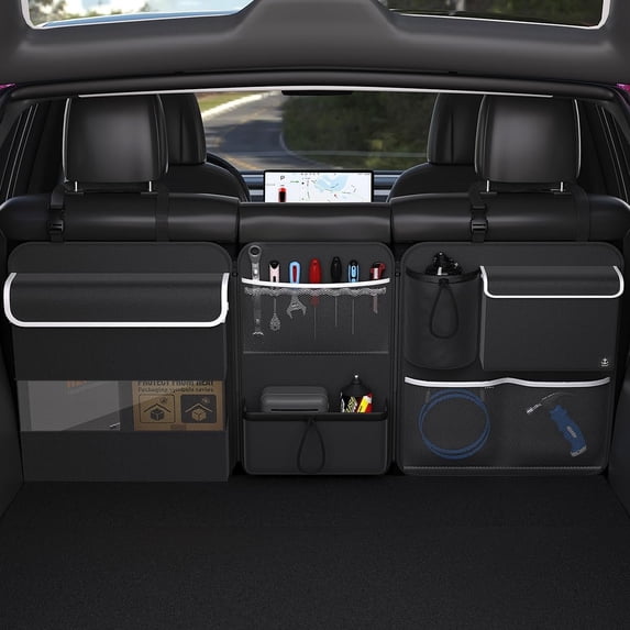 Seat Trunk Organizer Organizer Trunk Foldable Cargo Storage with 7 Large Pockets