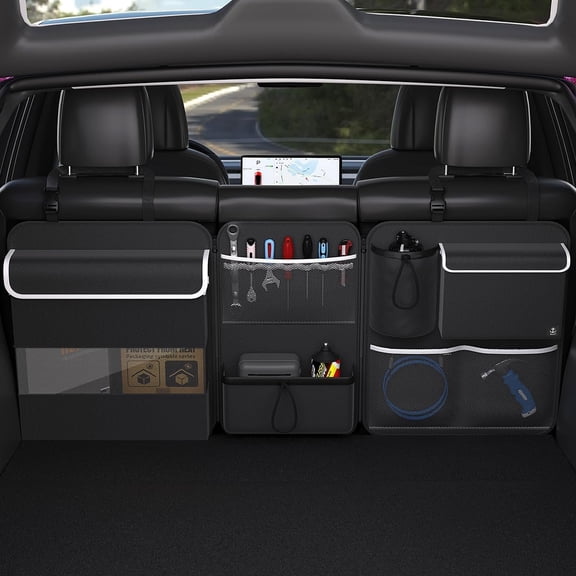 Seat Trunk Organizer Organizer Trunk Foldable Cargo Storage with 7 Large Pockets