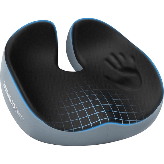 Seat n for Office Chair, Extra Large Memory Foam n for Office Chair,Car & Wheelchair - Sciatica & Tailbone Pain Relief for Long Sitting, Ergonomic Design with Anti-Slip Bottom