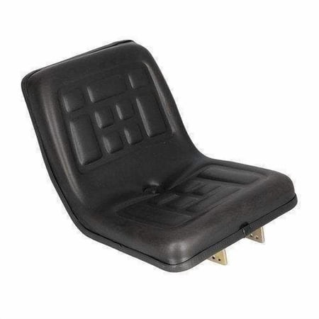 Seat with Flip Brackets Polyurethane Black fits John Deere fits New Holland fits International fits Massey Ferguson fits Ford fits Kubota