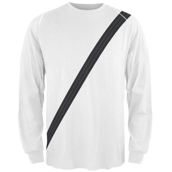 Seatbelt Funny All Over Adult Long Sleeve T-Shirt - Medium