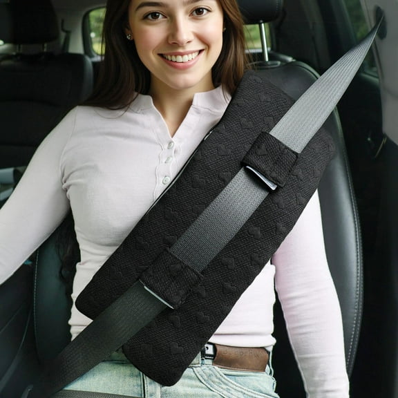 Seatbelt Pillows Cushion for Post Surgery, Heart Surgery Recovery Support Cushion with Pocket for Hot Cold Pack for Breast Cancer, C Section, Chemo Patients,Mastectomy, Hysterectomy, 15.7in, Black