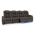 thumbnail image 1 of Seatcraft Diamante Zero-Gravity CoolZero Italian Leather Home Theater Seating, Power Headrest, Power Recline, Row of 4 Sofa, Brown, 1 of 9