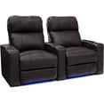 thumbnail image 1 of Seatcraft Julius, Big & Tall, Home Theater Seating, Living Room, 400 lbs Capacity, Italian Leather, Power Recline, Powered Headrest, USB Charging, Cupholders, Arm Storage, Row of 2, Brown, 1 of 9