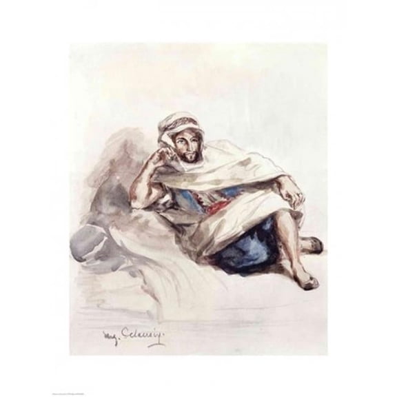 Seated Arab Poster Print by Eugene Delacroix - 18 x 24 in.