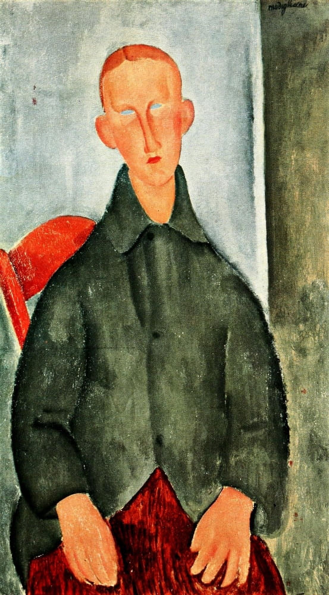 Seated Boy 1917-18 Canvas Art - Amedeo Modigliani (18 x 24)