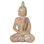 Seated Buddha Statue Buddhism Thai Meditating Open Hands Home and Garden Decorative Sculpture Spiritual Collectibles Figurine 9" Tall