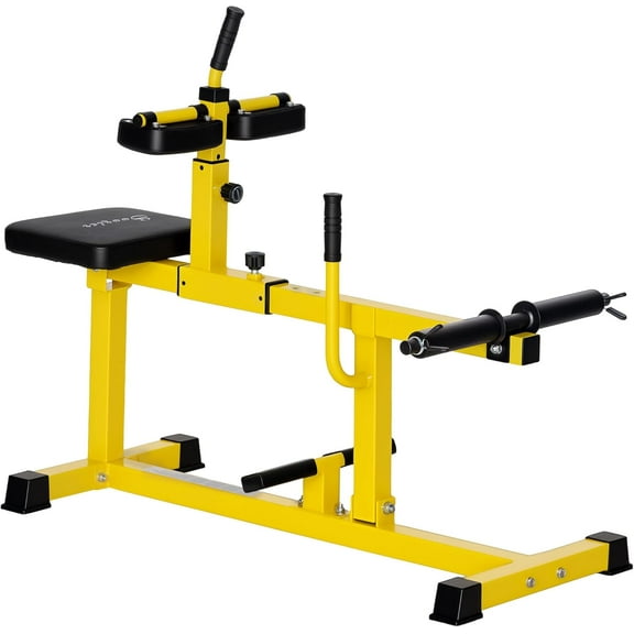Seated Calf Raise Machine, Adjustable Calf Machine Leg Extension, for Home Gym, Waist, Arm Training,Yellow