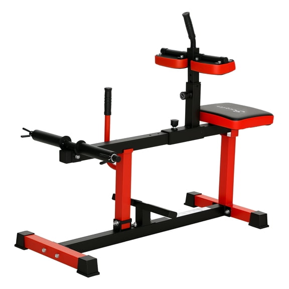 Seated Calf Raise Machine, Adjustable Leg Extension Equipment, Steel Strength Training Gym Equipment, Red