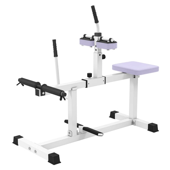Seated Calf Raise Machine, Adjustable Steel Leg Extension, Strength Training Equipment, Gym Workout, Purple