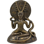 Seated Celtic Horned God Herne Cernunnos With Deer Antlers  Earth Disc Statue Oberon Zell Rendering Of Gundestrop Cauldron Sculpture 6.25" Tall Wicca Paganism Accent Home Decor