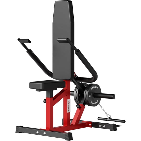 Seated Dip Machine Plate Loaded- Tricep Dip Press Machine with Cable Bar for Biceps Chest Training, Hold up to 400LBS