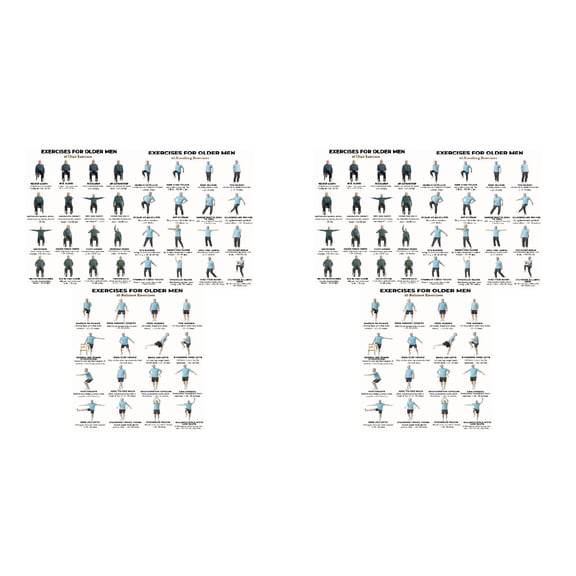 Seated Exercise Fitness Workout Poster Frameless Wall Art Print for Home Gym Decoration Laminated Routine Chart and Strength Training Guide