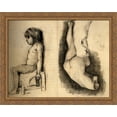 thumbnail image 1 of Seated Girl and Venus 34x28 Large Gold Ornate Wood Framed Canvas Art by Vincent van Gogh, 1 of 2