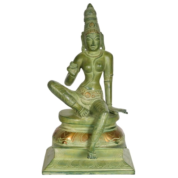Uma Parvati Seated 12 Inch Brass Statue