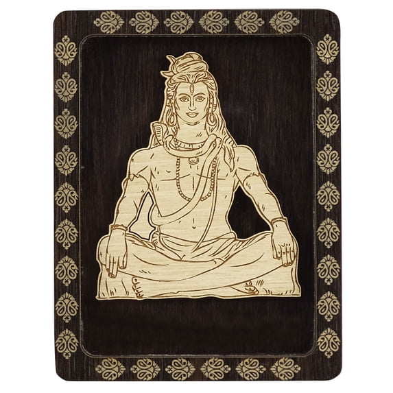 Lords Table Frame Seated Lord Shiva Decorative Wooden Office Table Picture Frame Home ...