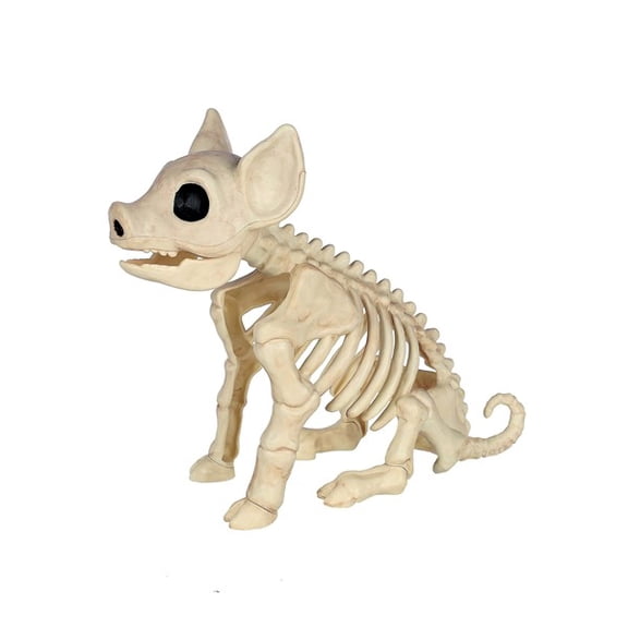 Seated Pig Skeleton Halloween Prop | Animal Skeletons