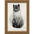 thumbnail image 1 of Seated Siamese cat 24x18 Gold Ornate Wood Framed Canvas Art by Theophile Steinlen, 1 of 2